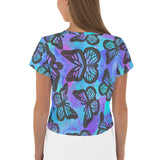 Load image into Gallery viewer, Blue Flappers Crop Tee